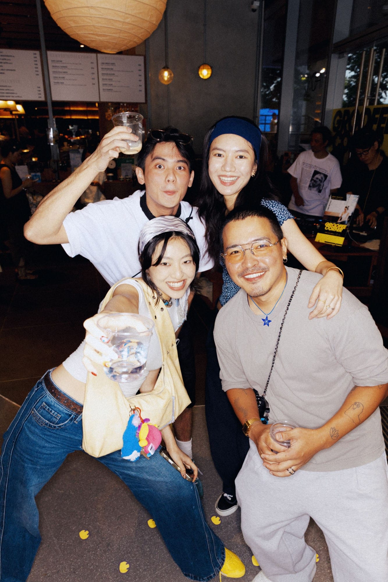 Friends gathered at Grooffee Corner by HOW X 10000hz