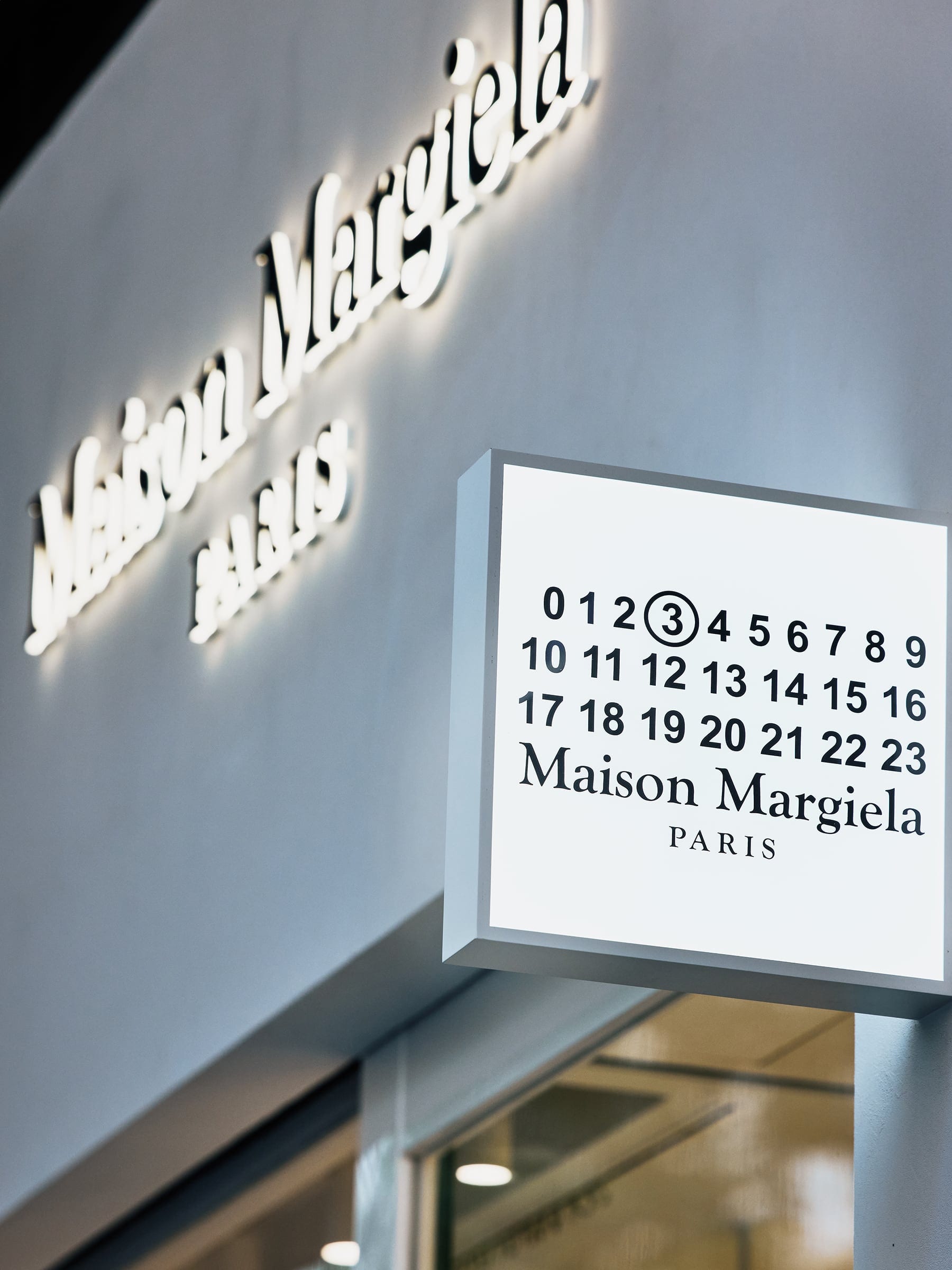 Maison Margiela typographic detail inside the space