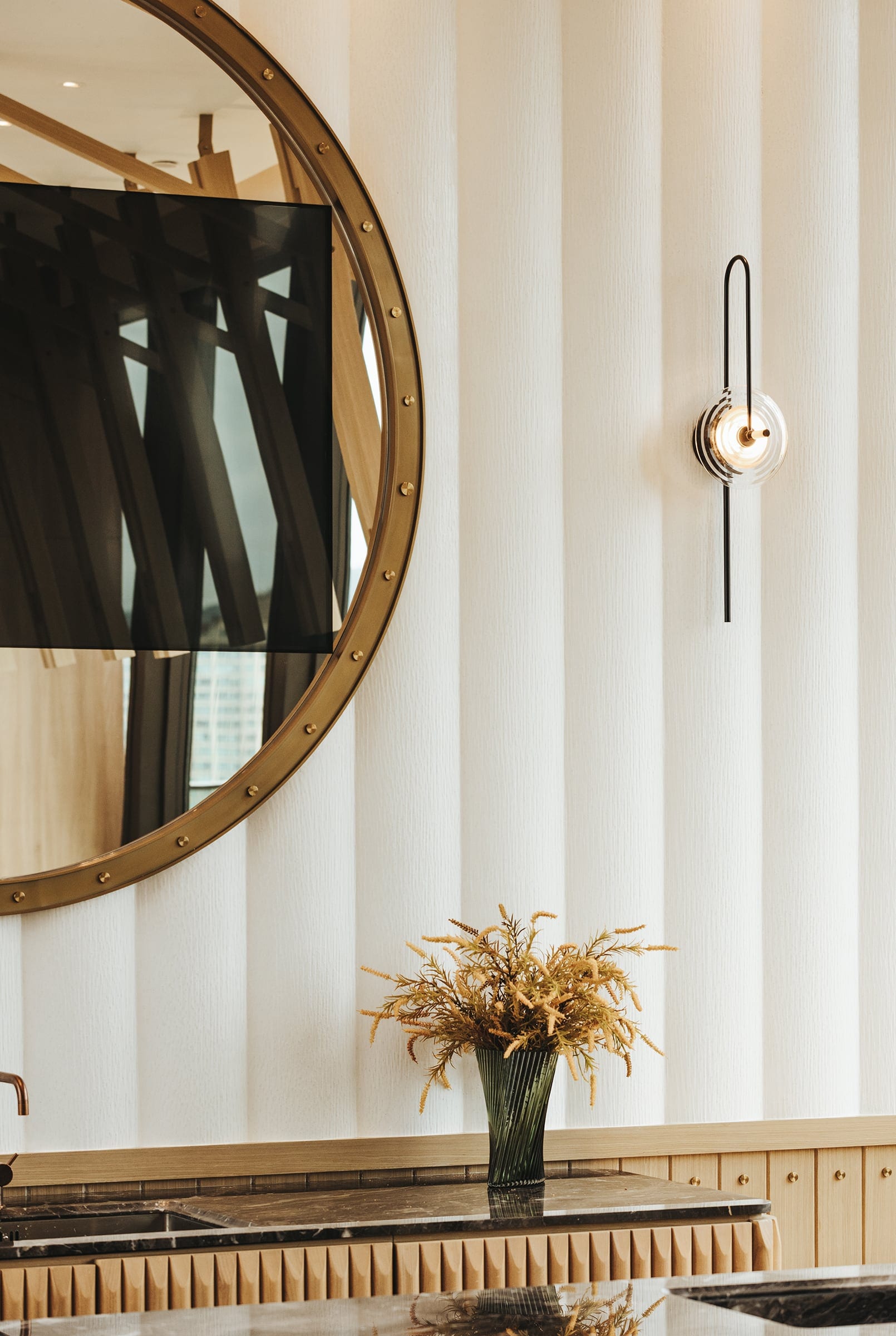 The Vantage mirror and wall light detail